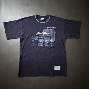 VTG Forte Bleu T Shirt Mens XL Blue Y2k Denim Patchwork Skater Streetwear Casual
